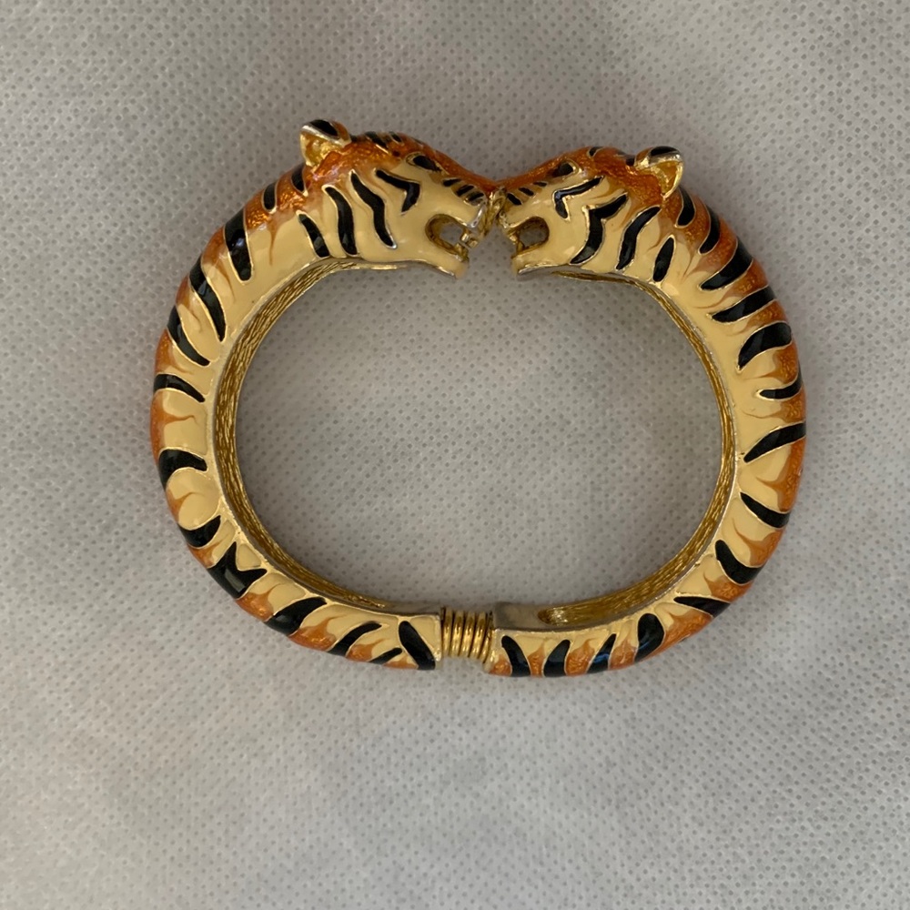 Kenneth Jay Lane enamel tiger bracelet